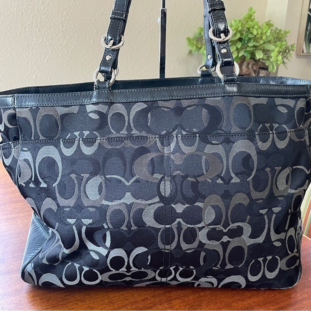 Coach Black & Charcoal Signature Jacquard Baby Tote - Picture 4 of 16